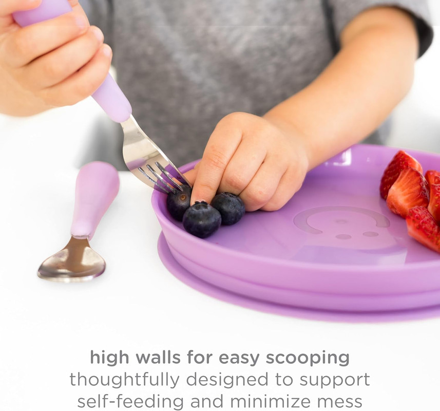 Ubbi - Baby Feeding Plates With Suction Base Set - Multicolor - 3 Pcs