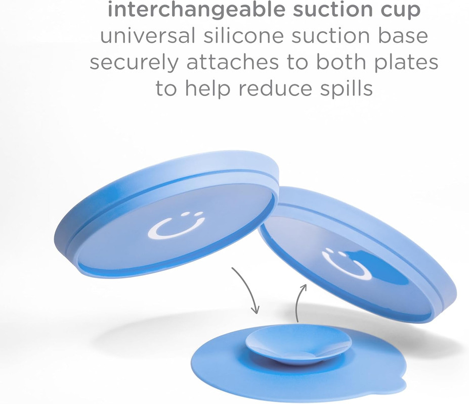 Ubbi - Baby Feeding Plates With Suction Base Set - Multicolor - 3 Pcs