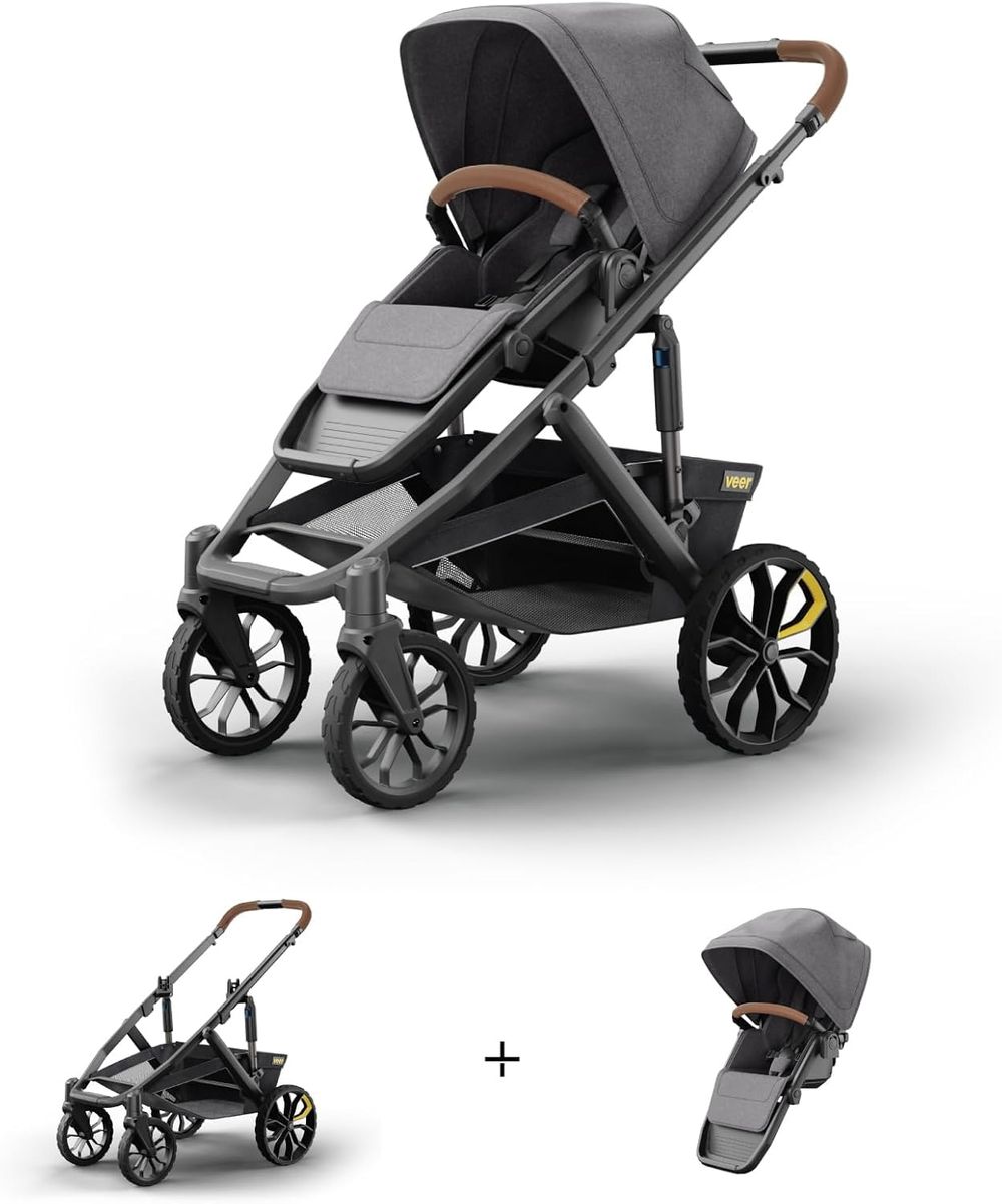 Veer - Switch&roll Leather Kit & All-Terrain Stroller - Gray Granite