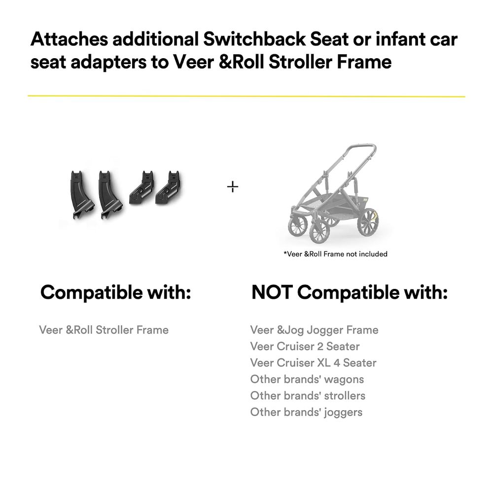 Veer - Switchback Second Seat Stroller Expansion Adapter Kit - Black