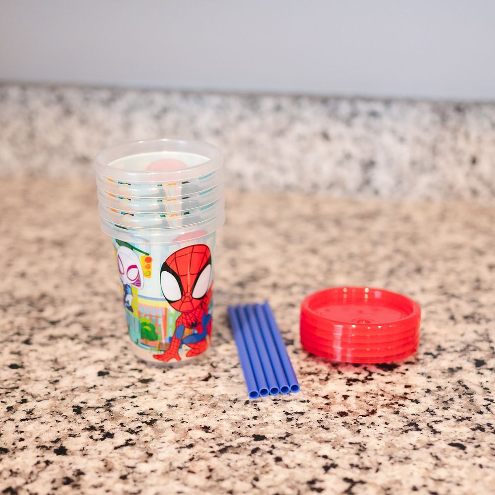 The First Years - Spidey Take & Toss Toddler Straw Cups - 10 Pcs - 296 ml