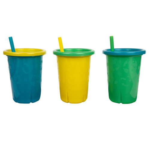 The First Years - Green Grown Reusable Spill Proof Straw Cups - Pack Of 3 - 296 ml
