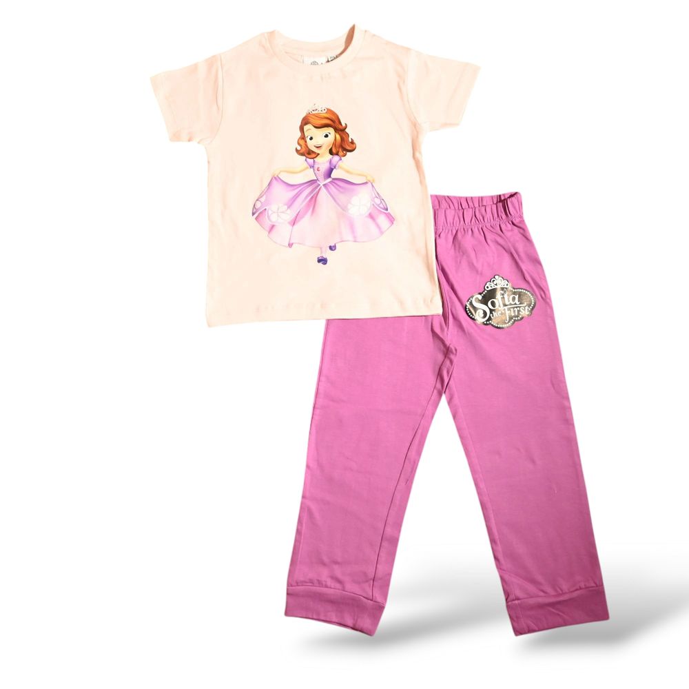 Princess Girl's Sofia Shortsleeve Pajama Set - Pink/Purple