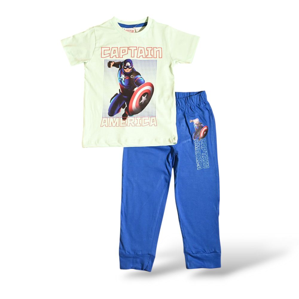 Avengers Boy's Captain America Printed Pyjama T-Shirt & Pants - 2 Pcs