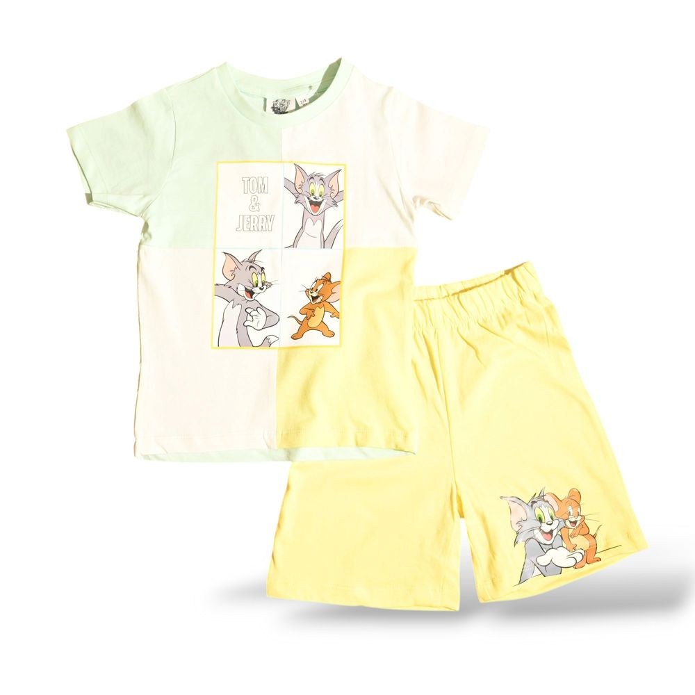Tom & Jerry Kid's Printed T-Shirt & Shorts - Multicolor - 2 Pcs