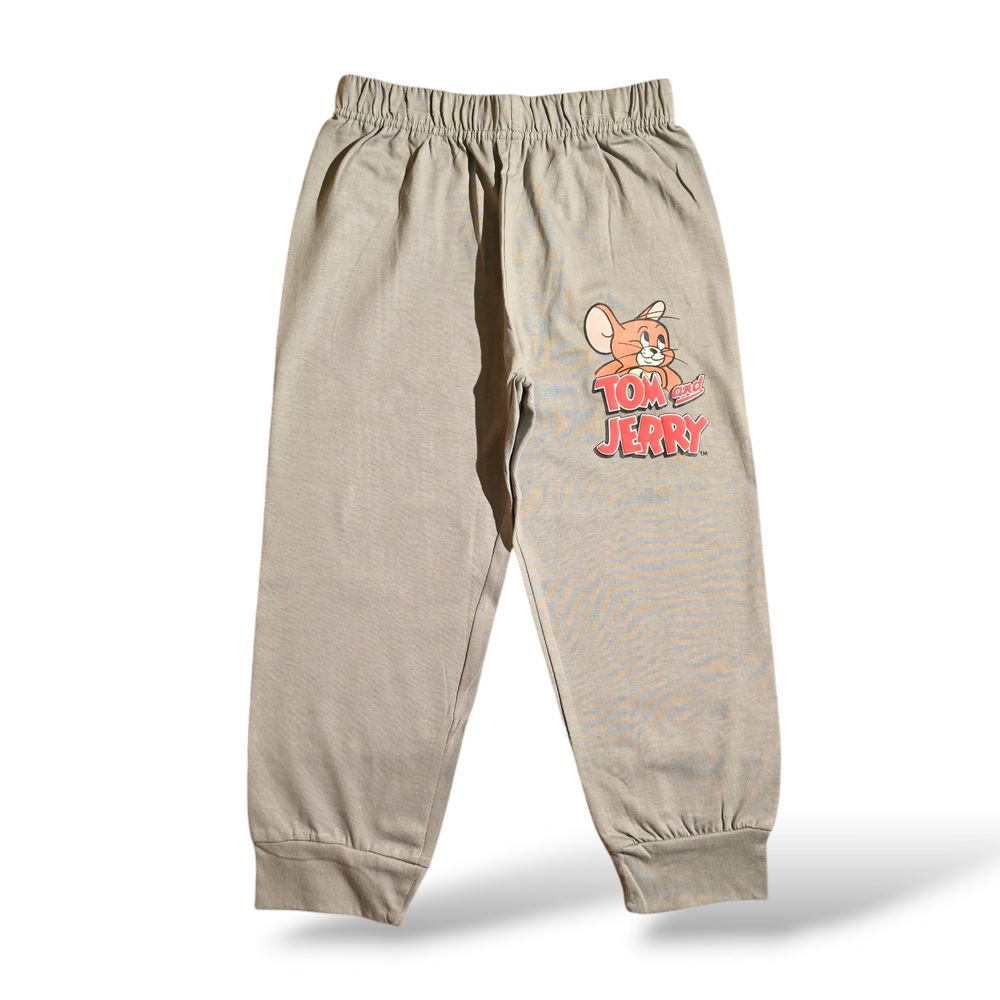 Tom & Jerry Kids Cotton T-Shirt & Joggers Set - Grey