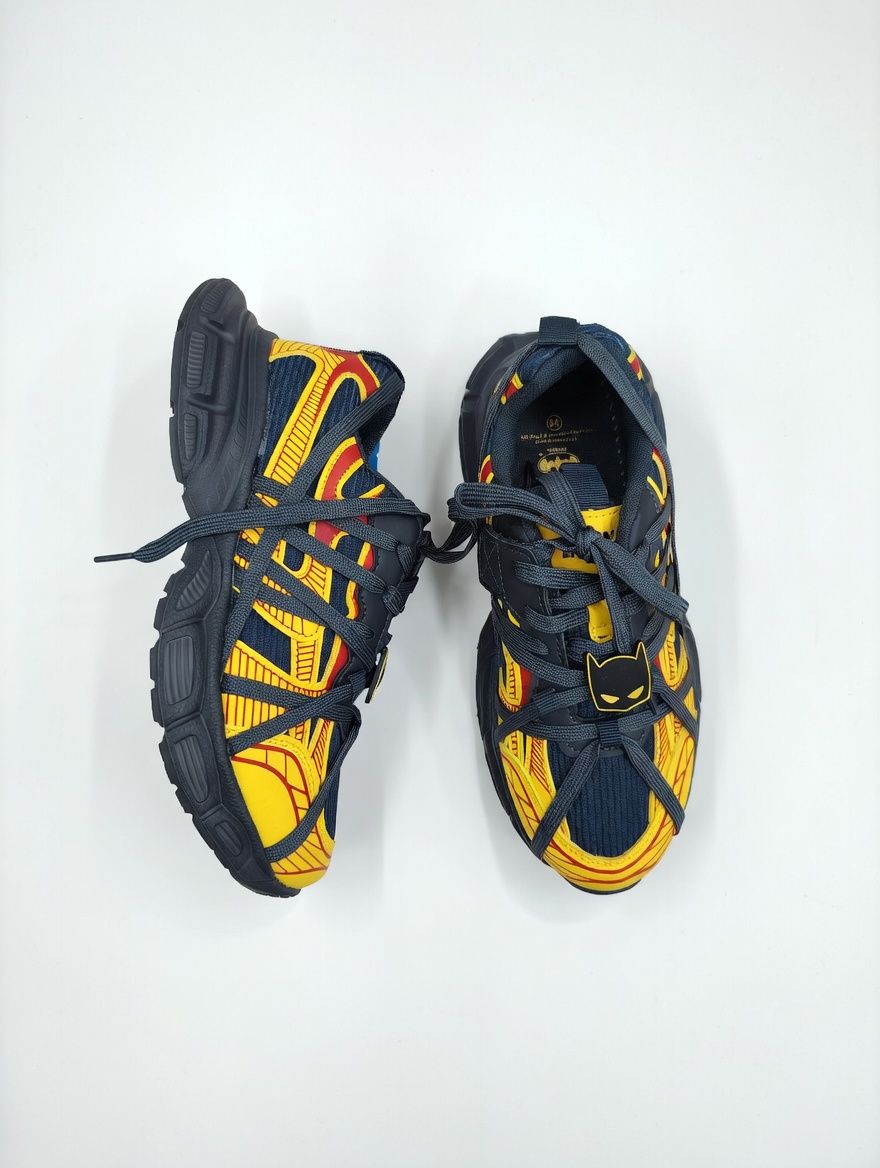 Batman Boy's Lace-Up Casual Sports Sneakers - Yellow/Black