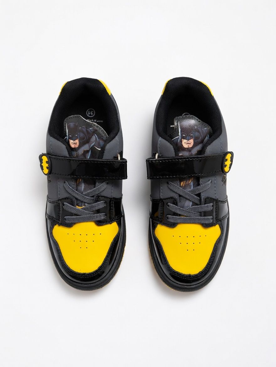 Batman Boy's Velcro Casual Sports Sneakers - Black/Yellow