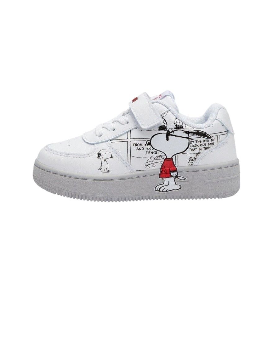 Peanuts Boy's Low Top Sneakers - White/Grey