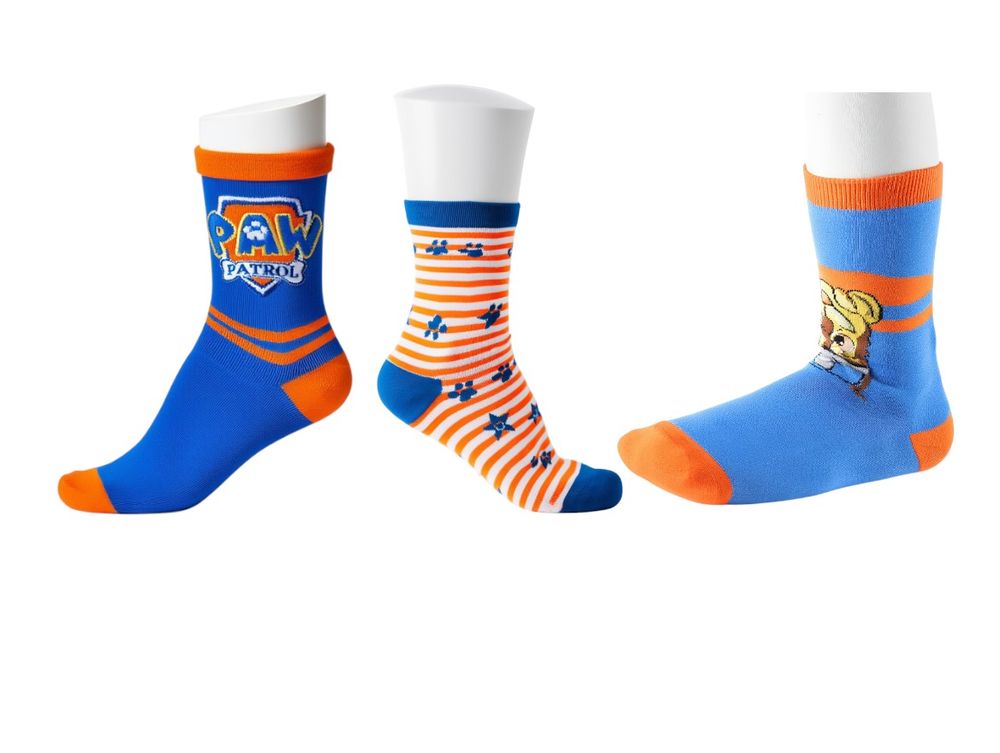 Paw Patrol Boy's Anklet Socks - Orange/Blue/White - 3 Pcs