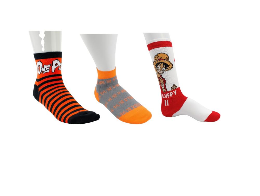 One Piece 3pc-Set Boy's Anklet Socks - Multicolor