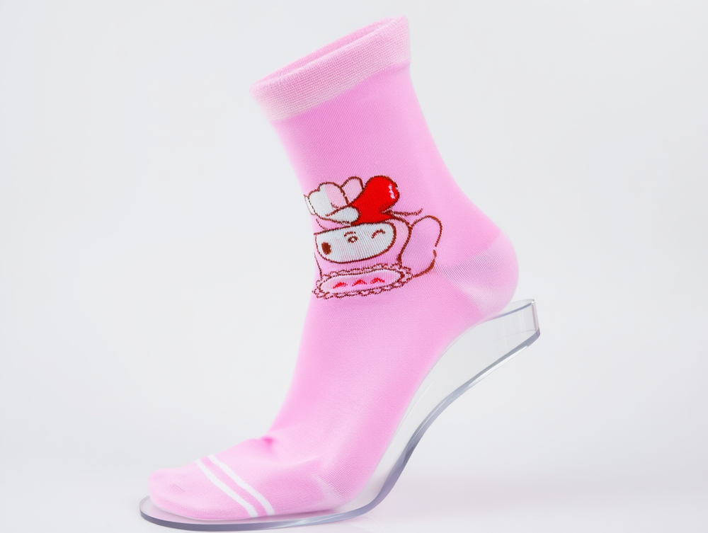 Hollywood Magic Girl's Melody Anklet Socks - Pink/Orange - 3 Pcs