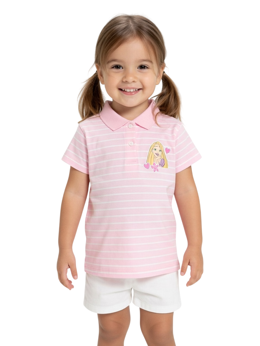 Disney Girl's Polo T-Shirt - Pink