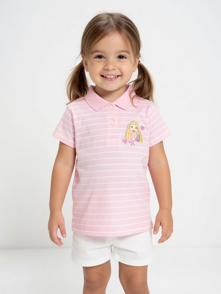 Disney Girl's Polo T-Shirt - Pink