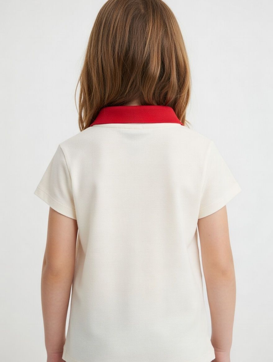 Hello Kitty Girl's Polo T-Shirt - Cream