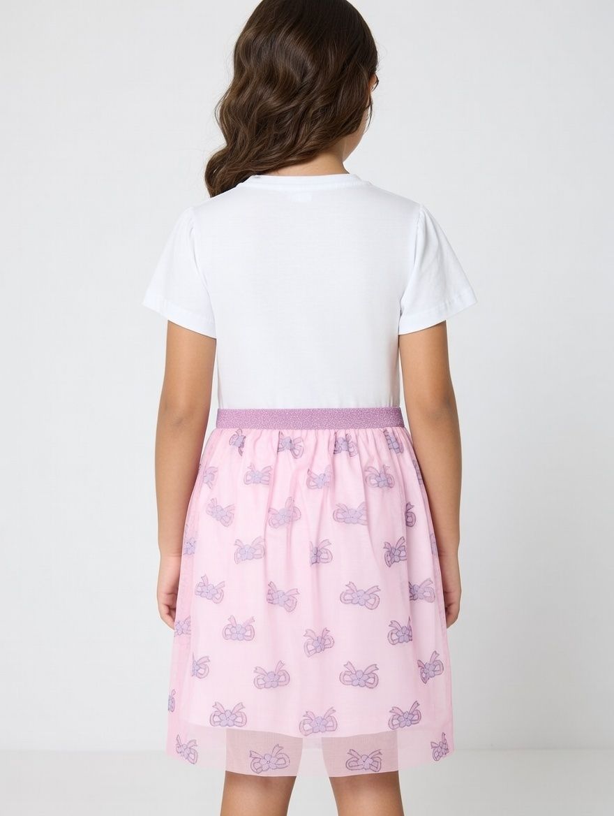 Kuromi Printed Tulle Dress - White