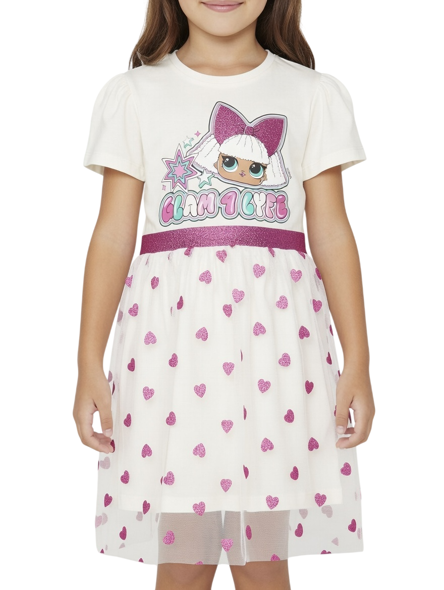 Hollywood Magic LOL Printed Tulle Dress - Cream