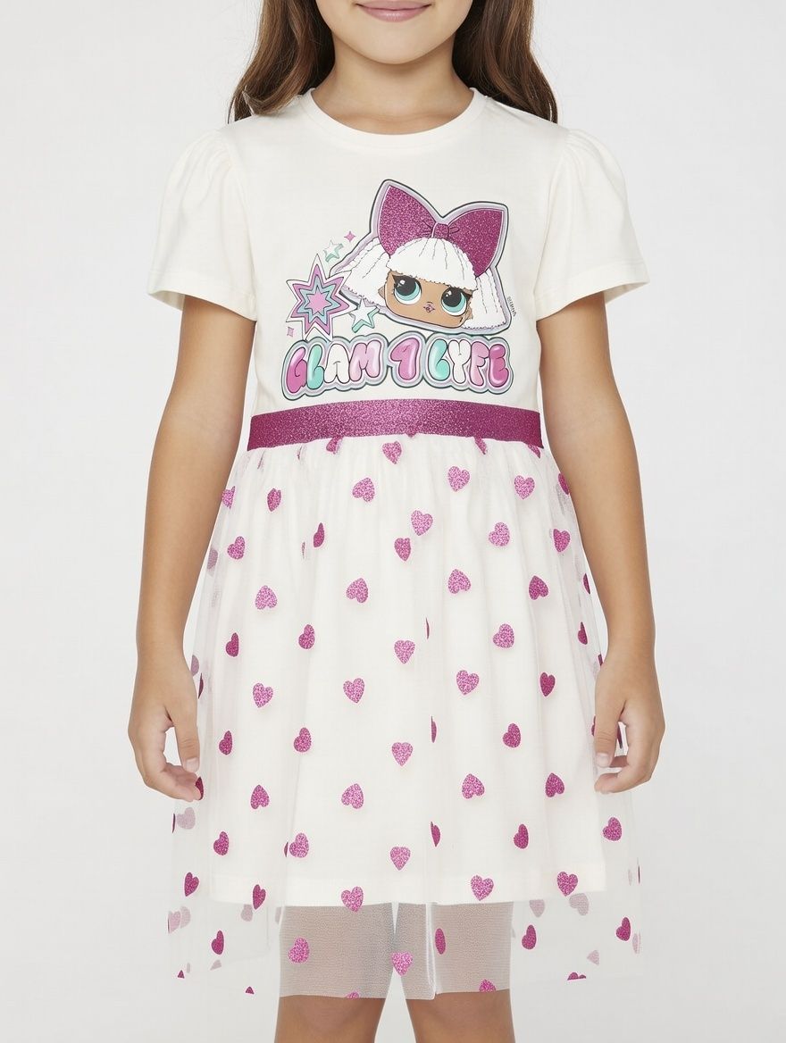 Hollywood Magic LOL Printed Tulle Dress - Cream