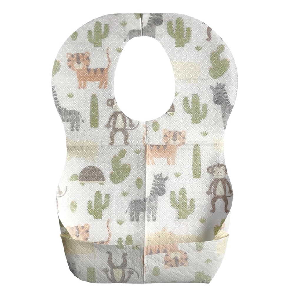 Cute 'n' Cuddle - Disposable Bibs - Animal Pattern - Pack of 50