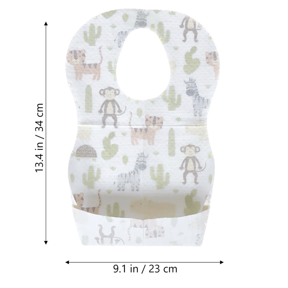 Cute 'n' Cuddle - Disposable Bibs - Animal Pattern - Pack of 50