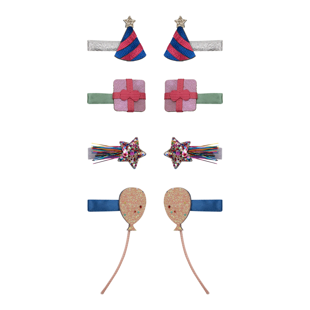Mimi & Lula Birthday Party Mini Clips Pack of 8 - Multicolor