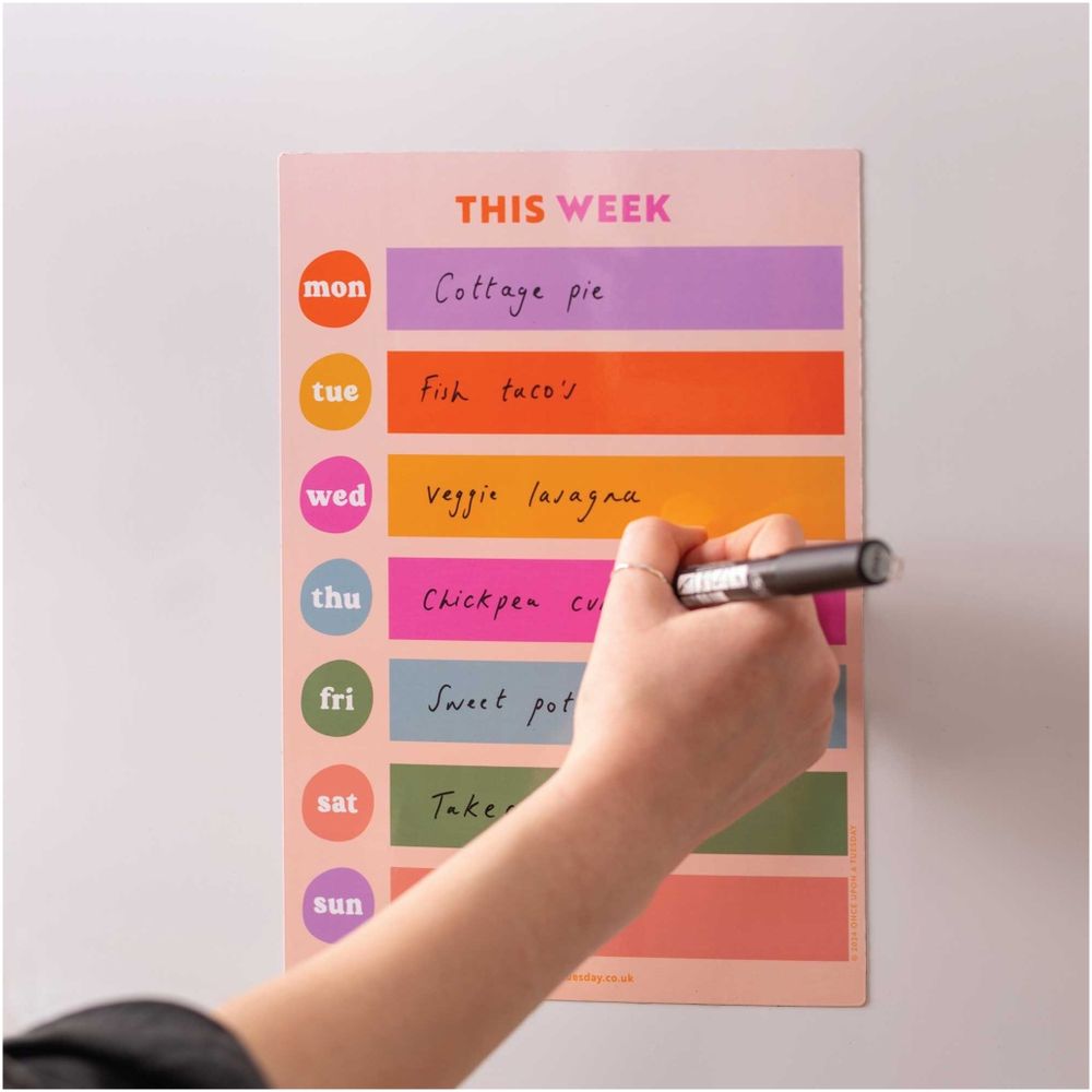 GOOD TUESDAY - Colour Block Magnetic Weekly Fridge Planner - A4
