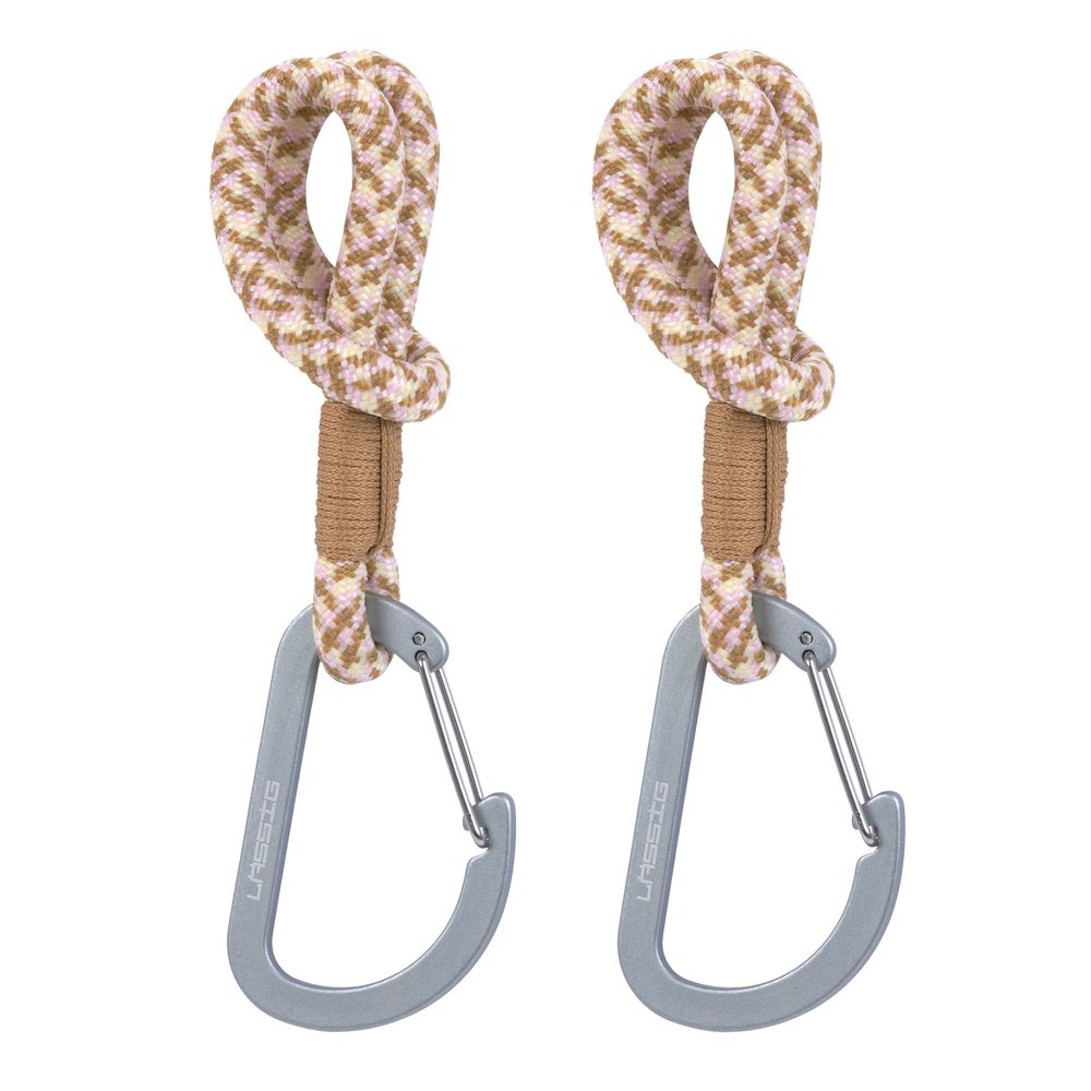 Lassig - Universal Stroller Hooks Only - Camel/Vanilla/Lavender - 2 Pcs