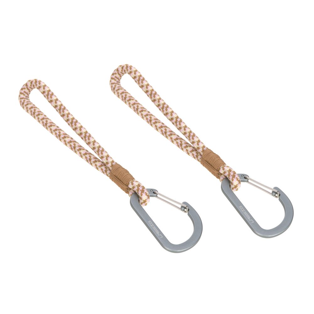 Lassig - Universal Stroller Hooks Only - Camel/Vanilla/Lavender - 2 Pcs