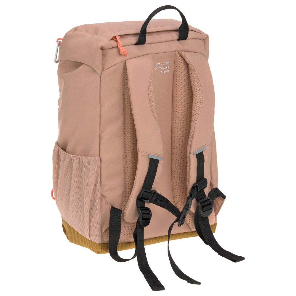 Lassig - Big Outdoor Backpack With Rain Cover, Patch And Seat Pad - Nature/Hazelnut