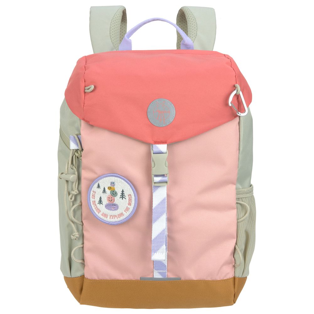 Lassig - Big Outdoor Backpack With Rain Cover, Patch And Seat Pad - Rose