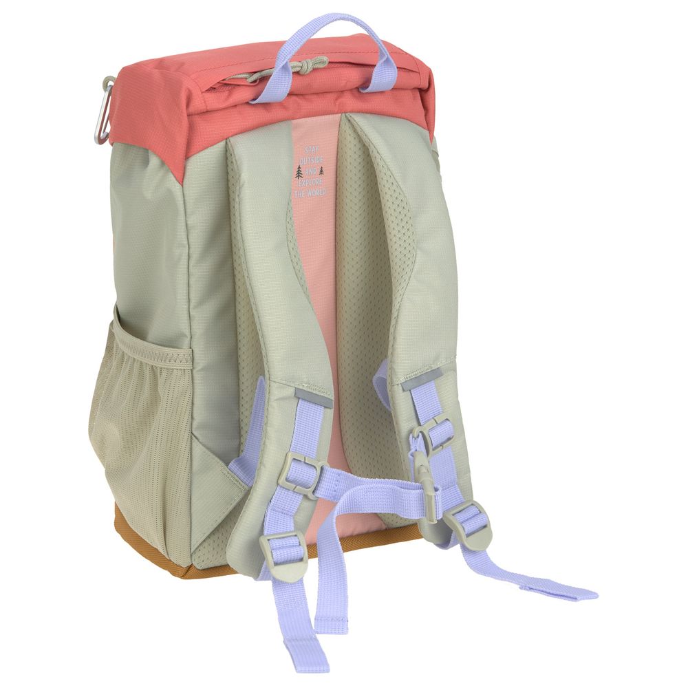 Lassig - Big Outdoor Backpack With Rain Cover, Patch And Seat Pad - Rose