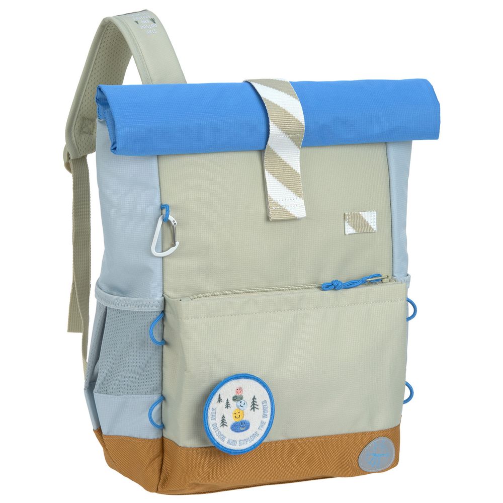 Lassig - Sunny Explorer Medium Rolltop Backpack - Grey/Blue - 15-Inch