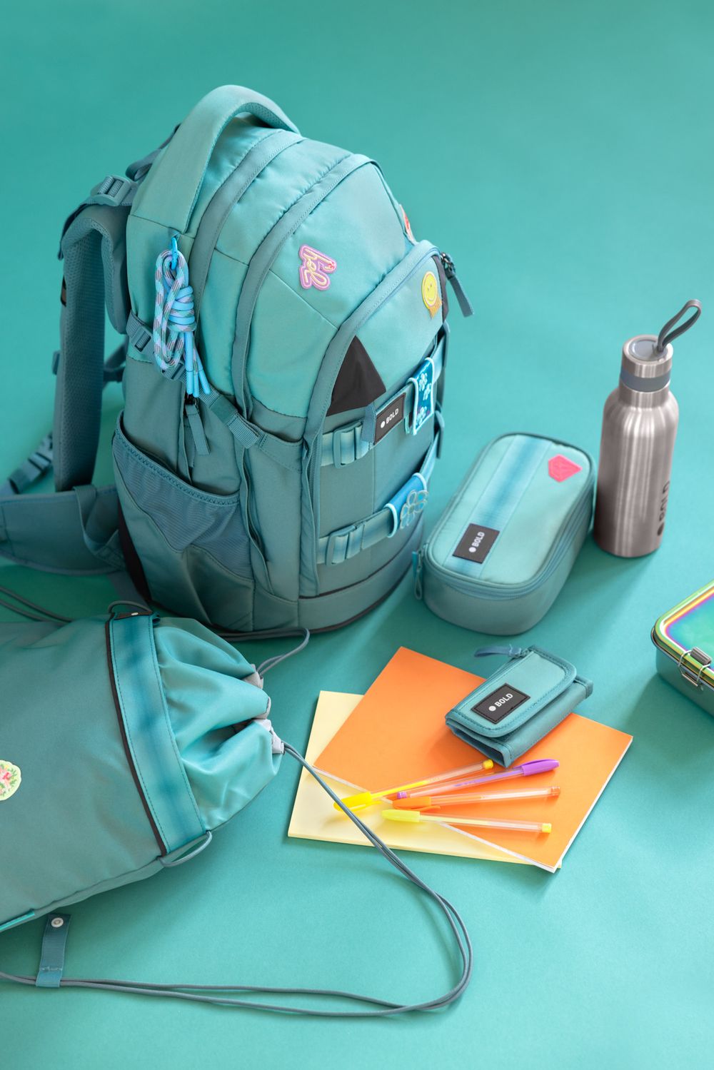 Lassig - Bold Collection School Wallet - Aqua Blue