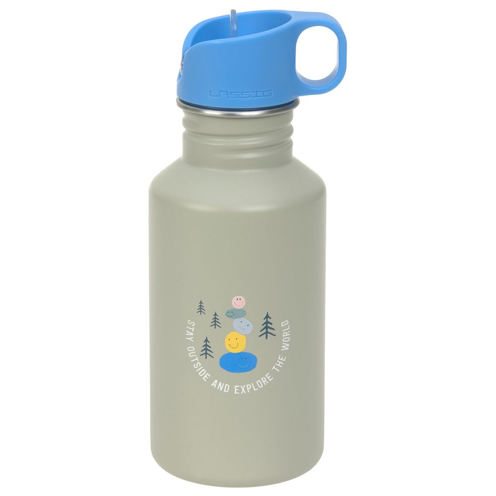 Lassig - Sunny Explorer Stainless Steel Bottle - Grey/Blue - 500 ml