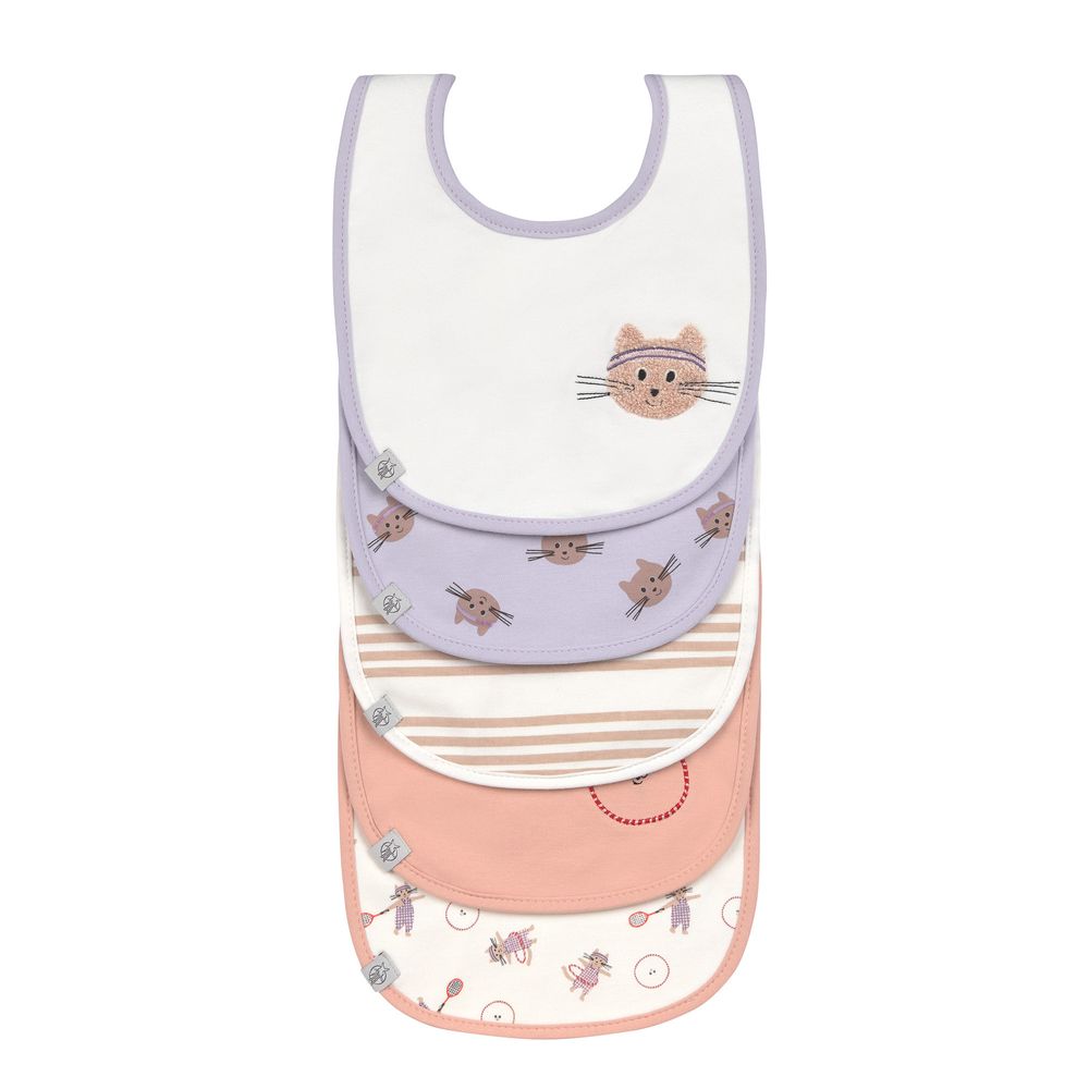 Lassig - Tiny Team Waterproof Bib Set - Cat - 5 Pc Set