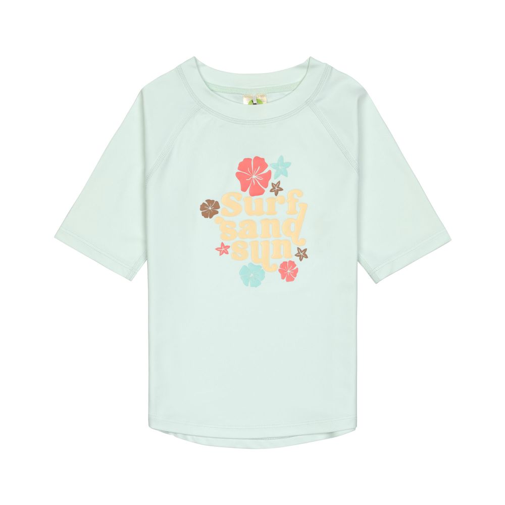 Lassig Kids Short Sleeve Flowers Rashguard - Sea Foam