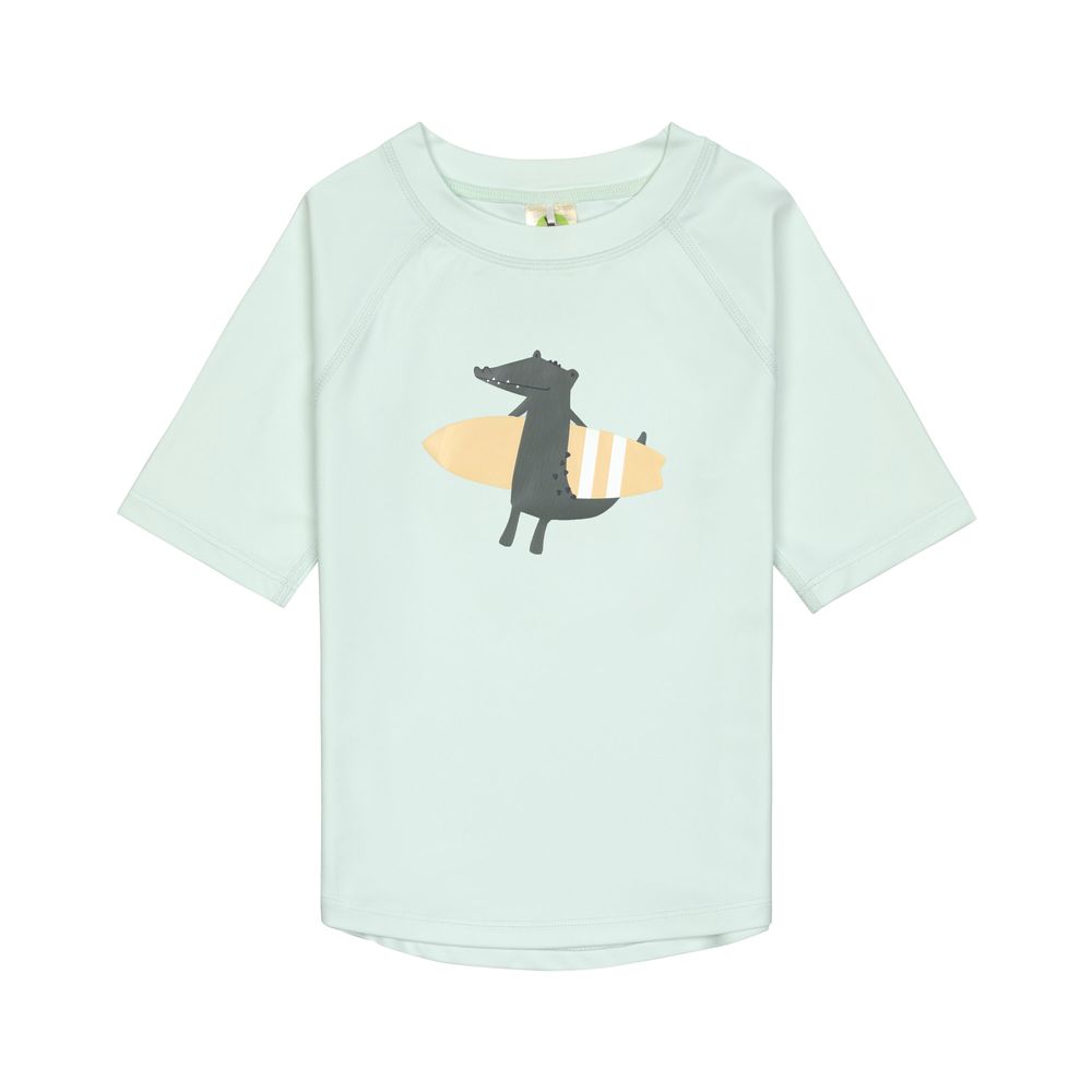 Lassig Kids Short Sleeve Rashguard Crocodile Sea Foam - Mint