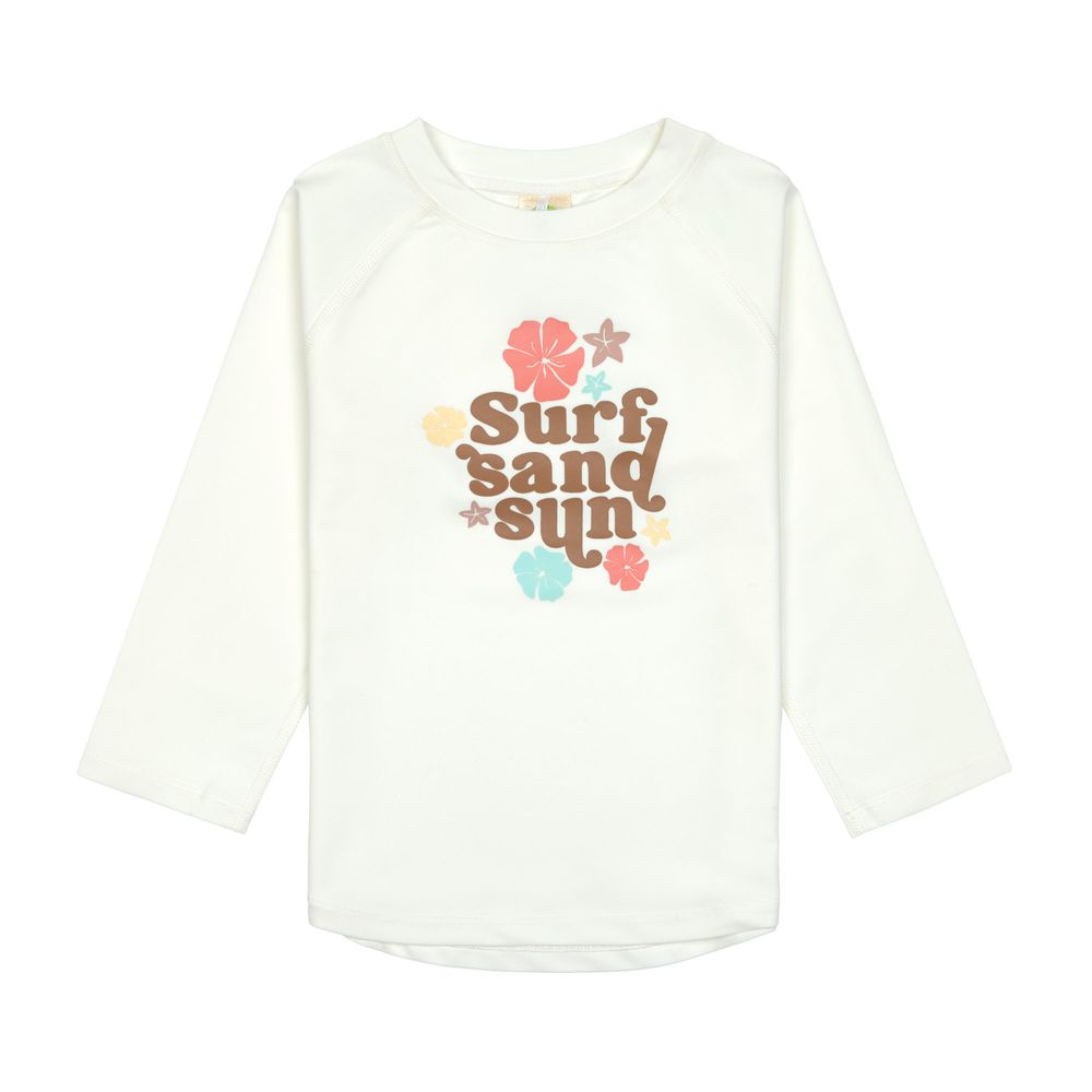 Lassig Long Sleeve Flowers Rashguard - Sea Salt