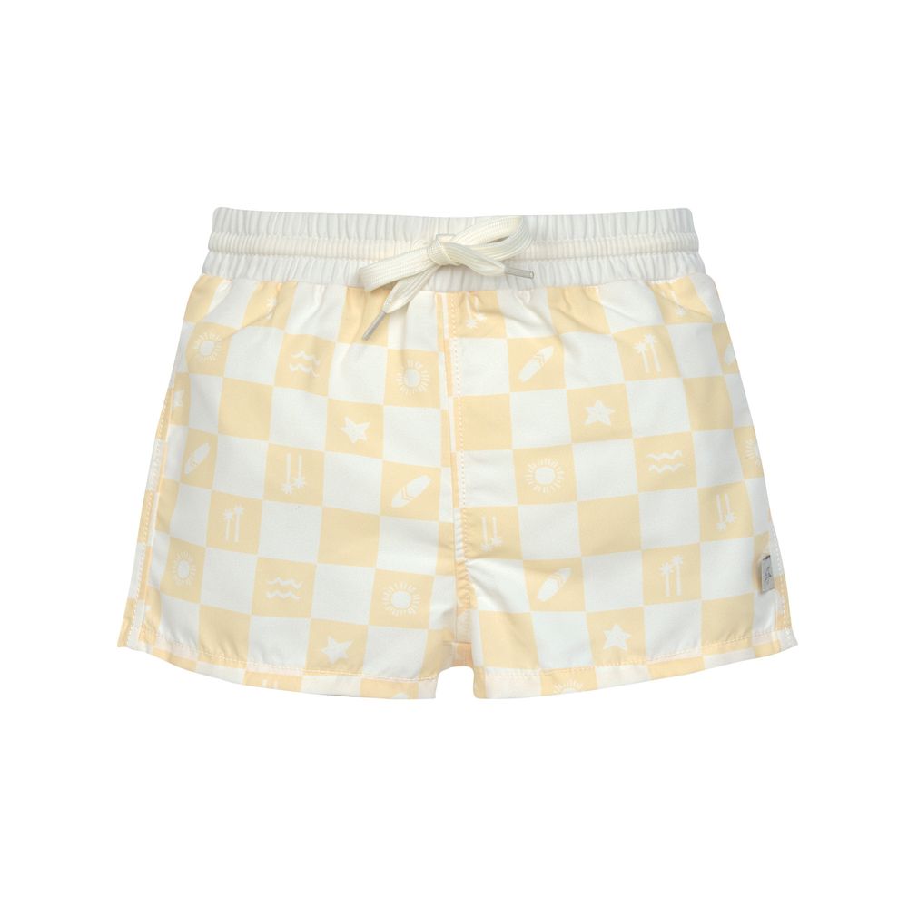 Lassig SPF Boardie Check Printed Shorts Vanilla/Sea Salt