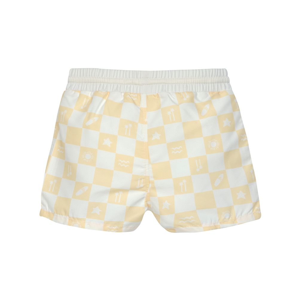 Lassig SPF Boardie Check Printed Shorts Vanilla/Sea Salt