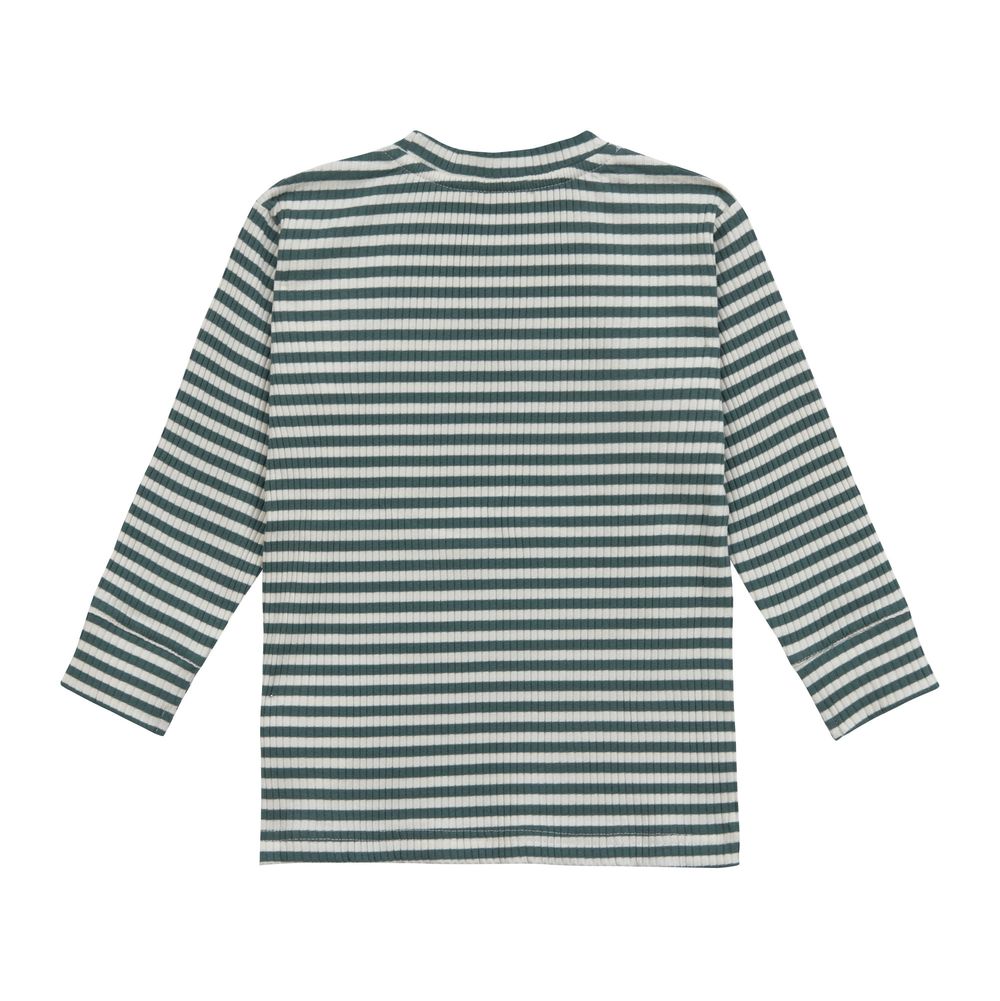 Lassig Boys' Ribbed Long Sleeves T-Shirt Lemon - Dark Green