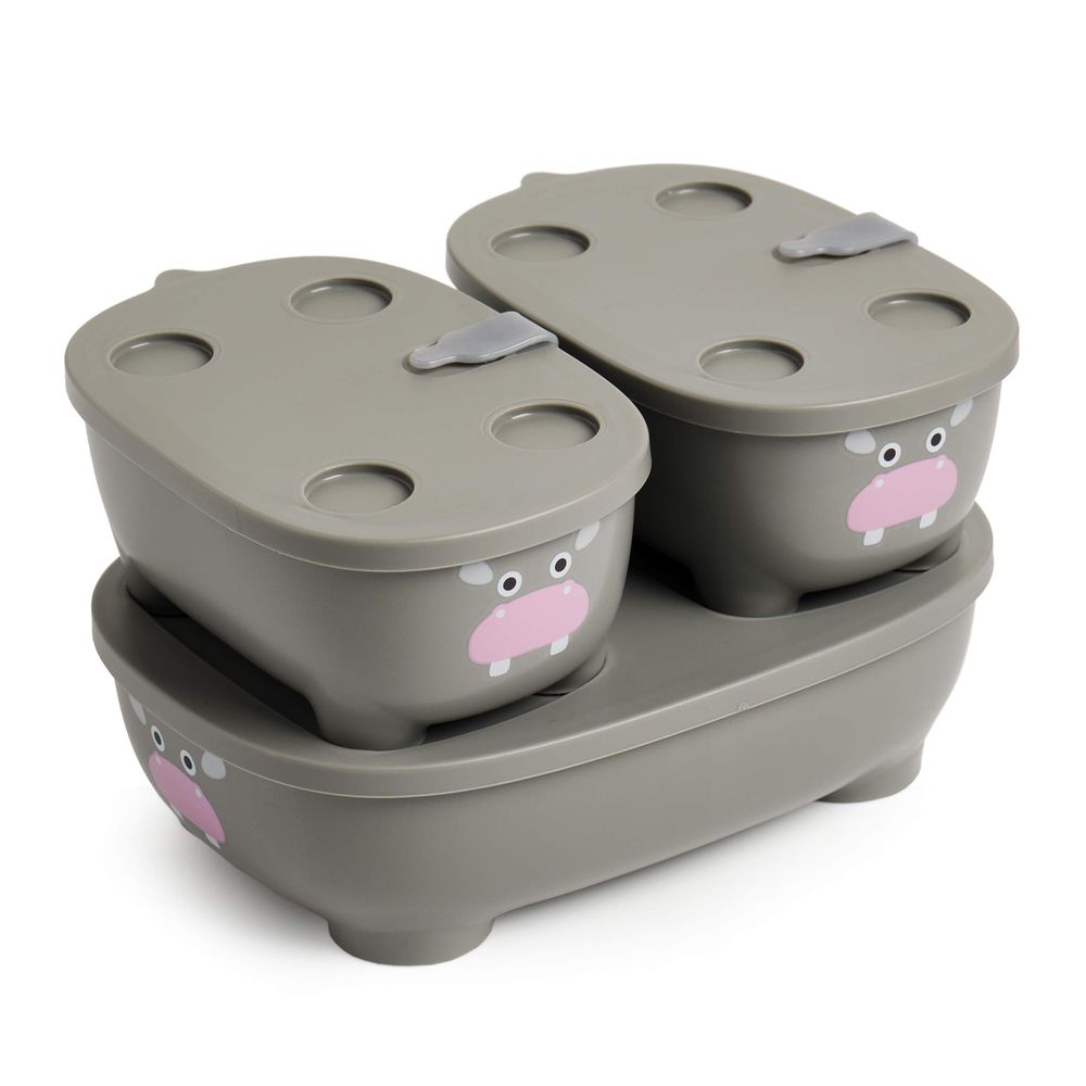 Prince Lionheart - Bentomal To-Go Lunch Box Set - Hippo - 3 Pcs
