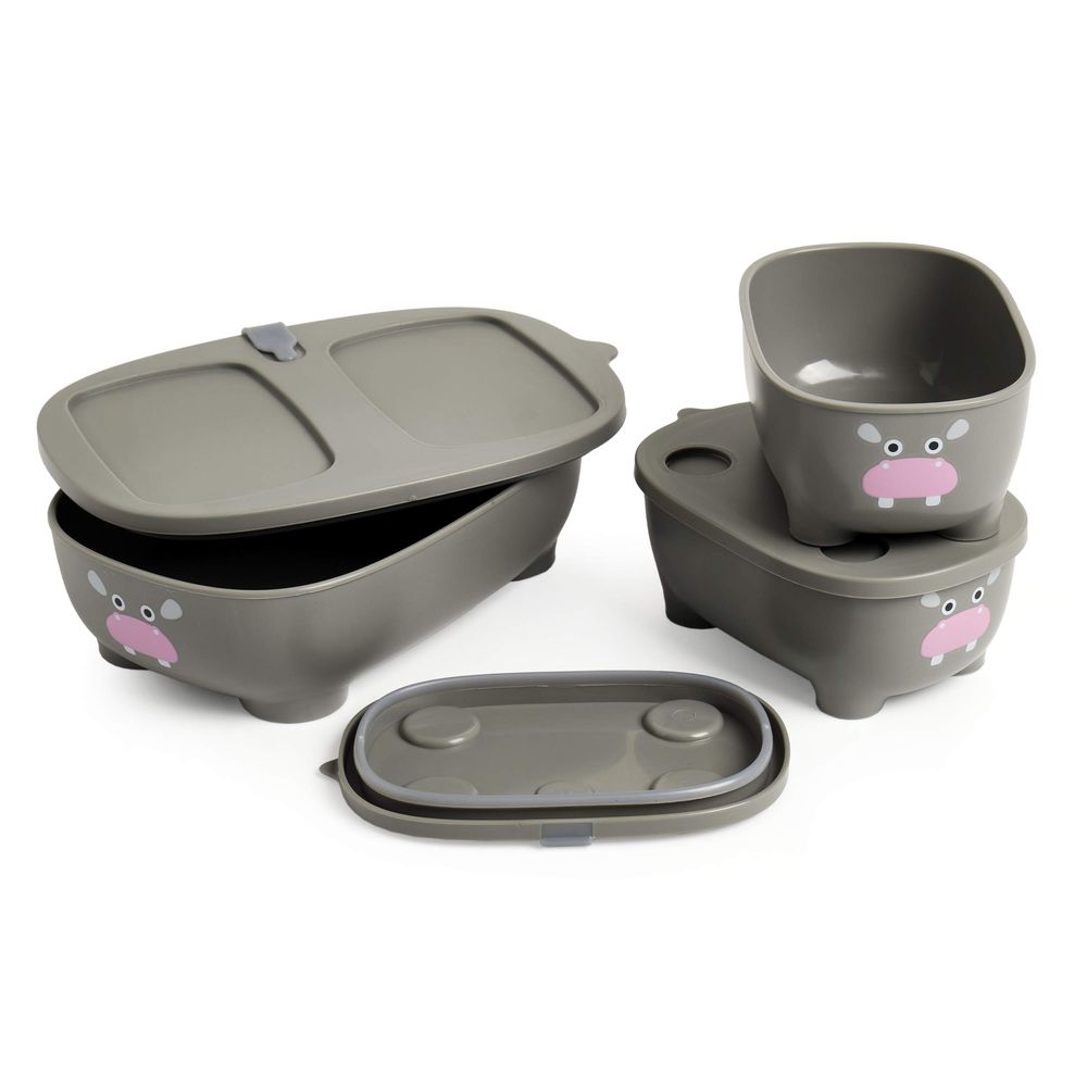 Prince Lionheart - Bentomal To-Go Lunch Box Set - Hippo - 3 Pcs