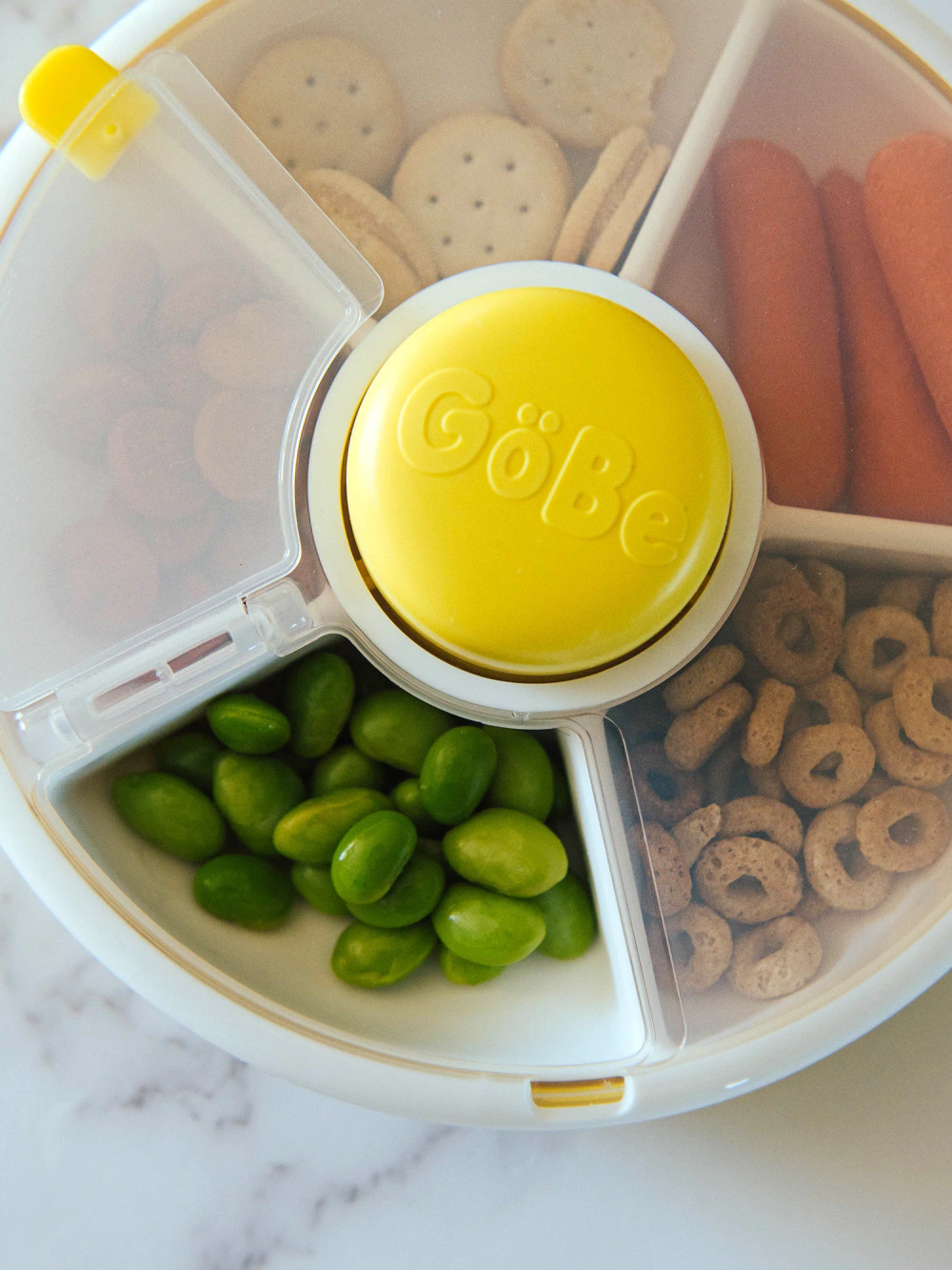 Gobe Snack Spinner With 5 Compartments - Lemon