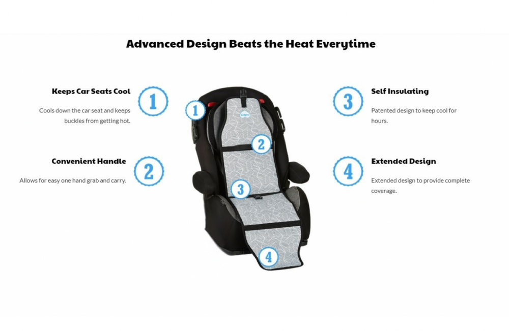 Cool Carat - Popsicle And Ice Cream Design Car Seat Cooler - Blue/White