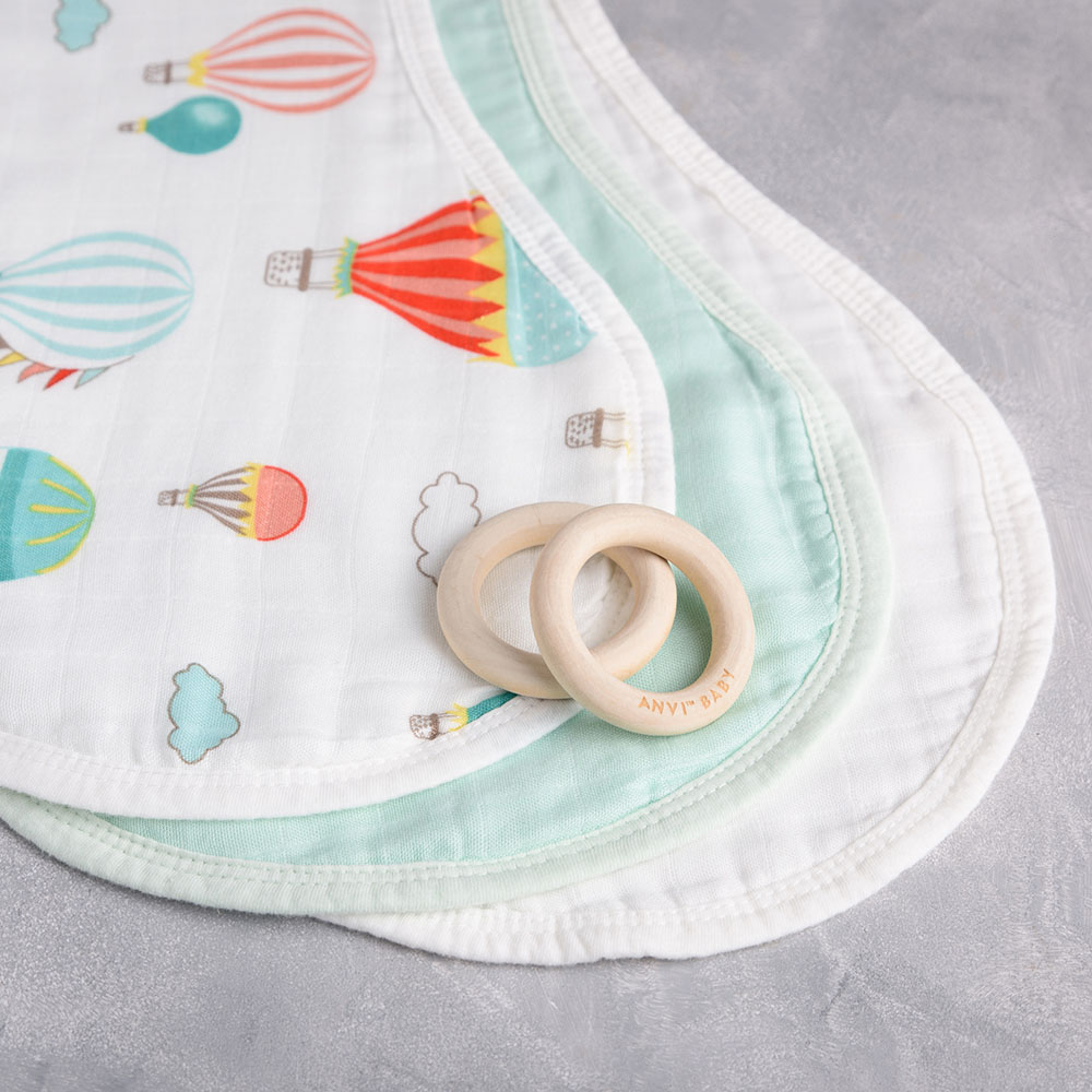 Anvi Baby Balloons Burp & Bib Cloth - Pack of 3