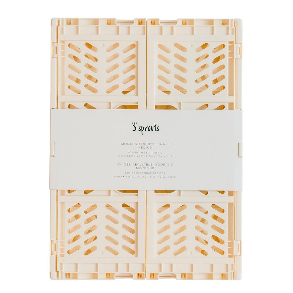3 Sprouts - Modern Folding Crate - Medium - Cream