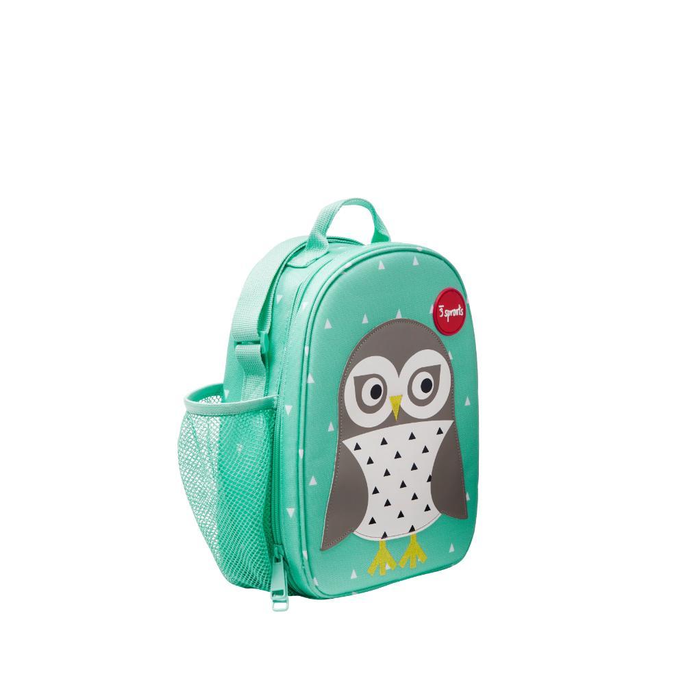 3 Sprouts - Owl Lunch Bag - White/Green