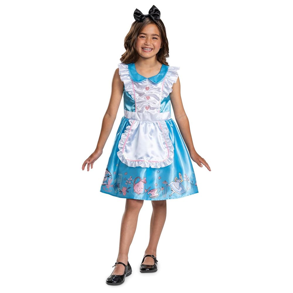 Alice In Wonderland Classic Costume Dress With Headband - Blue