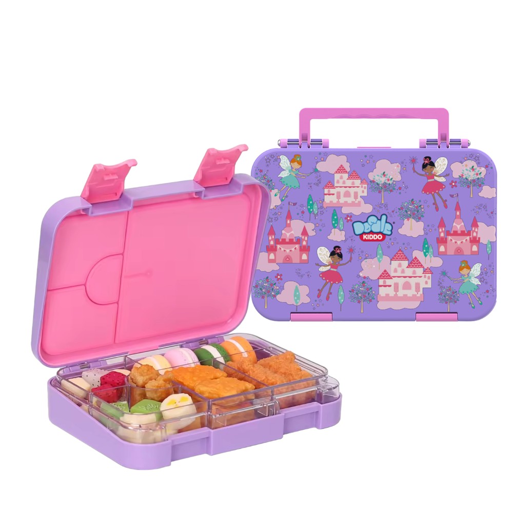 Doodle Kiddo - Ballerina 4 Compartment Bento Lunch Box - Purple